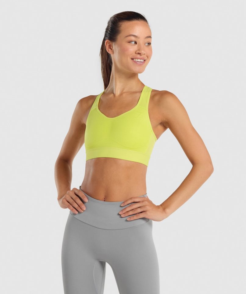 Women\'s Gymshark Lightweight High Support Sports Bra Yellow | NZ 4BQEPD